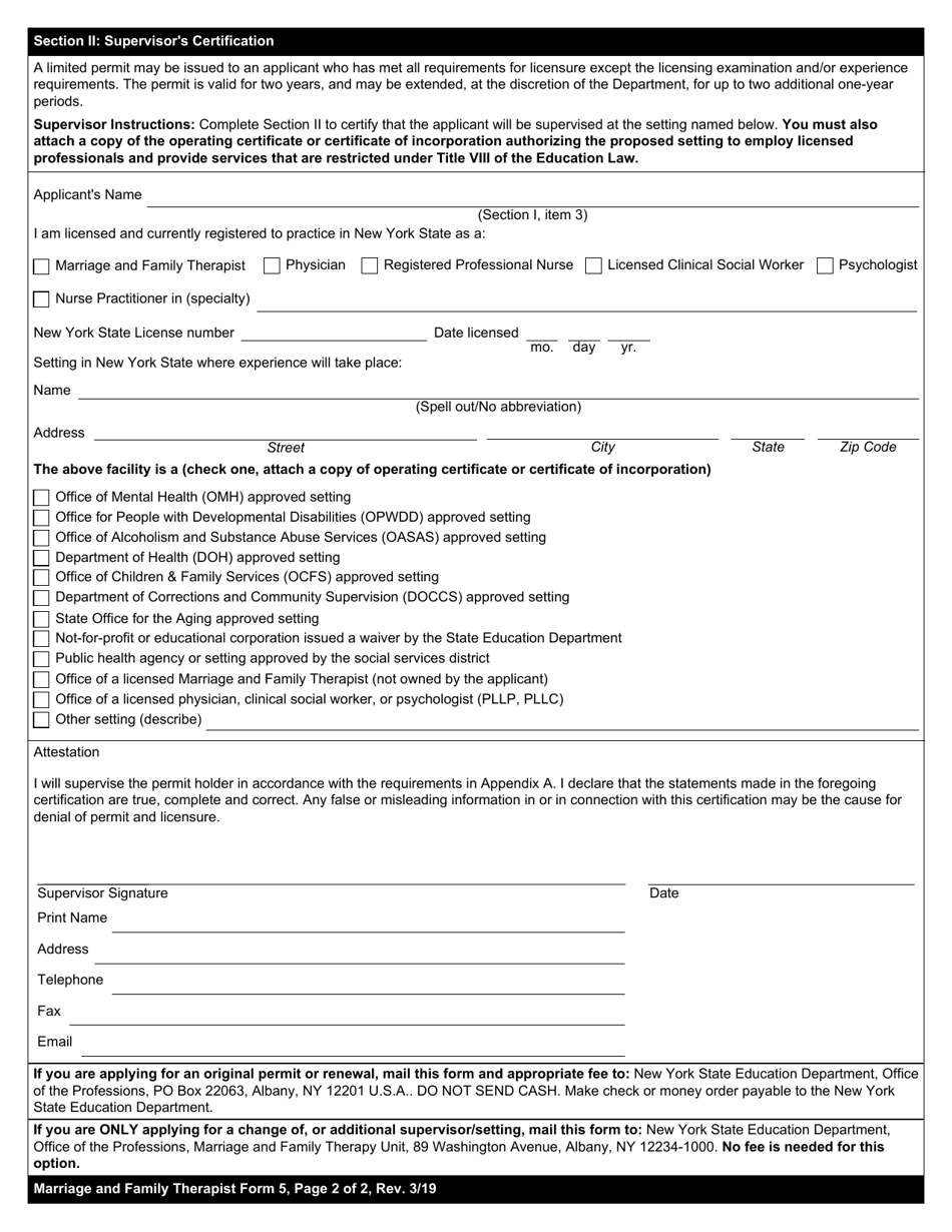 Marriage and Family Therapist Form 5 - Fill Out, Sign Online and ...