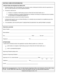 Podiatrist Form 5B Application for Limited Permit for Applicants Who Have Not Applied for Licensure in New York State - New York, Page 5