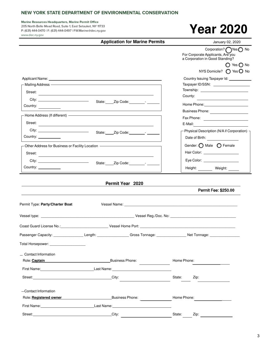 Application for Marine Permits - New York, Page 3