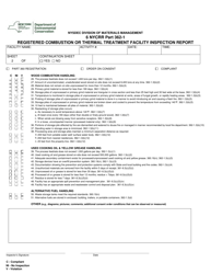 Registered Combustion or Thermal Treatment Facility Inspection Report - New York, Page 2