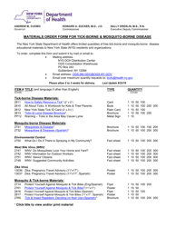 Document preview: Materials Order Form for Tick-Borne & Mosquito-Borne Disease - New York