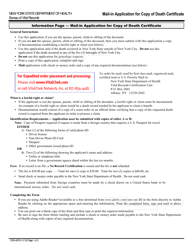 Document preview: Form DOH-4376 Mail-In Application for Copy of Death Certificate - New York