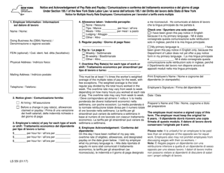 Document preview: Form LS55I Pay Notice for Multiple Hourly Rates - New York (English/Italian)