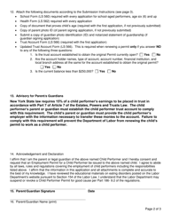Form LS561 Application for a Child Performer Permit - New York, Page 2