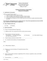 Document preview: Form LS671 Professional Employer Organization Request for Exemption - New York