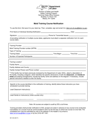 Document preview: Form SH123 Mold Training Course Notification - New York