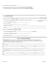 Form NYS100A New York State Employer Registration for Unemployment Insurance, Withholding, and Wage Reporting for Agricultural Employment - New York, Page 2