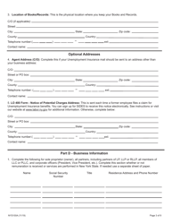 Form NYS100A New York State Employer Registration for Unemployment Insurance, Withholding, and Wage Reporting for Agricultural Employment - New York, Page 3