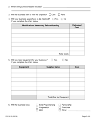 Form ES161.2 The Self-employment Assistance Program Business Strategy Form - New York, Page 2