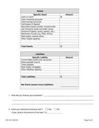 Form ES161.2 The Self-employment Assistance Program Business Strategy Form - New York, Page 5