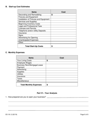 Form ES161.2 The Self-employment Assistance Program Business Strategy Form - New York, Page 6