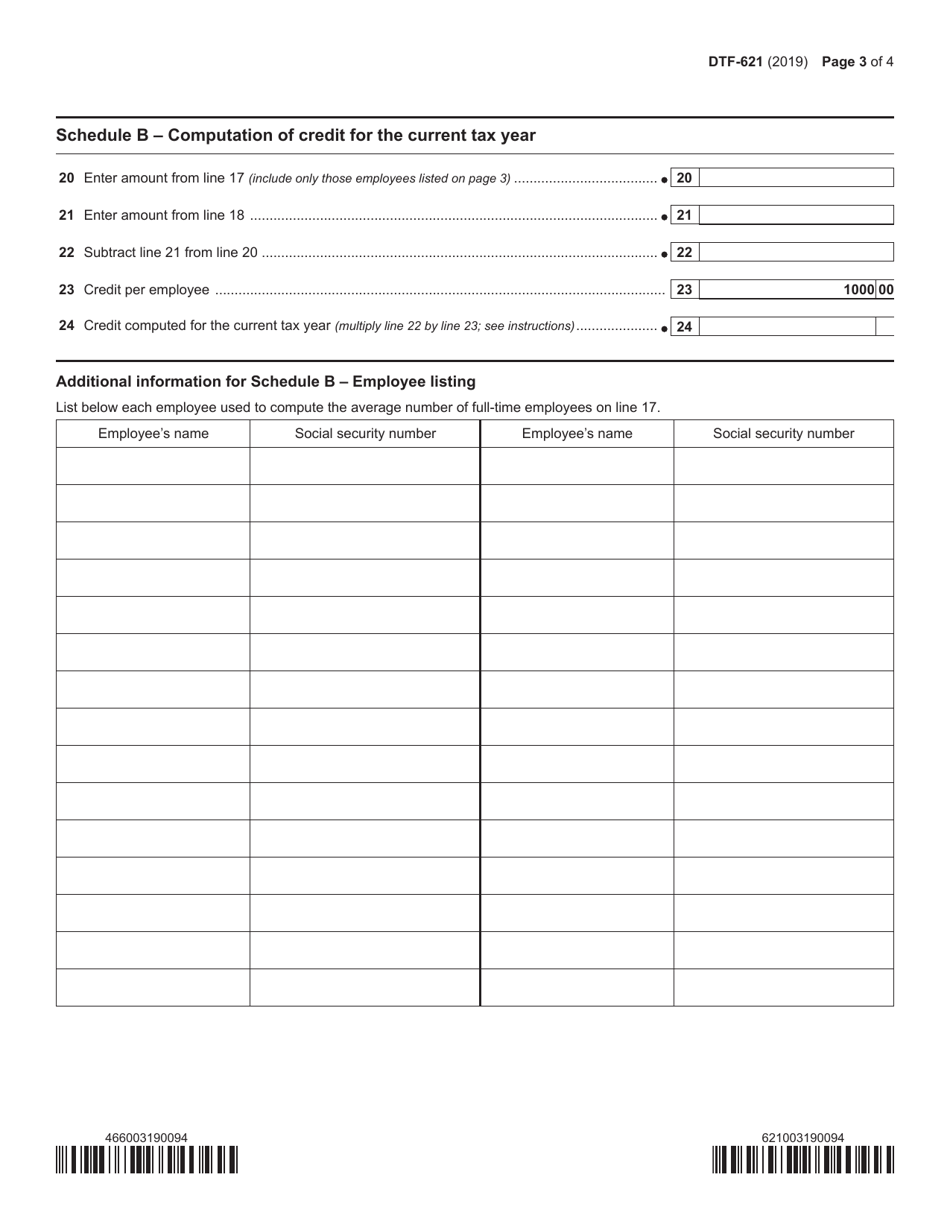 Form DTF-621 Claim for Qetc Employment Credit - New York, Page 3