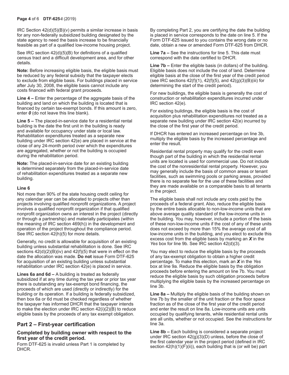 Instructions for Form DTF-625 Low-Income Housing Credit Allocation and Certification - New York, Page 4