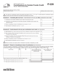 Form IT-228 Contributions to Certain Funds Credit - New York
