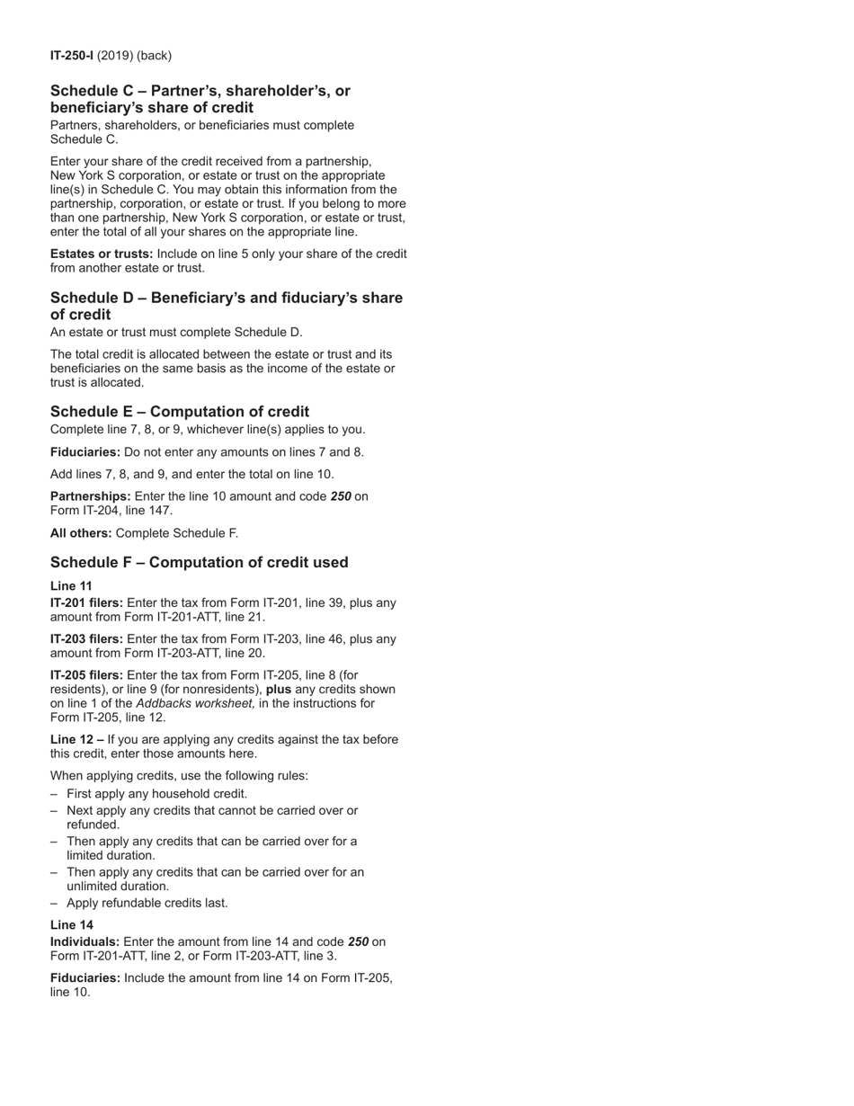 Instructions for Form IT-250 Claim for Credit for Purchase of an Automated External Defibrillator - New York, Page 2