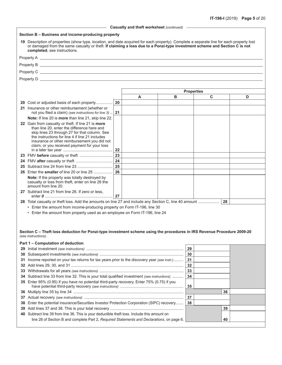Instructions for Form IT-196 New York Resident, Nonresident, and Part-Year Resident Itemized Deductions - New York, Page 5