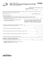 Document preview: Form IT-635 New York Youth Jobs Program Tax Credit - New York