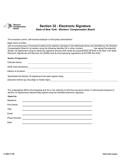 Form C-32E Section 32 - Electronic Signature - New York
