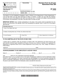 Document preview: Form PF5095 Election Form for 25 Year Retirement Plan 384 - New York