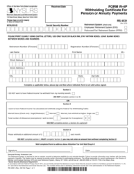 Form W-4P (RS4531) Withholding Certificate for Pension or Annuity Payments - New York