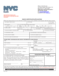 Death Certificate Application - New York City