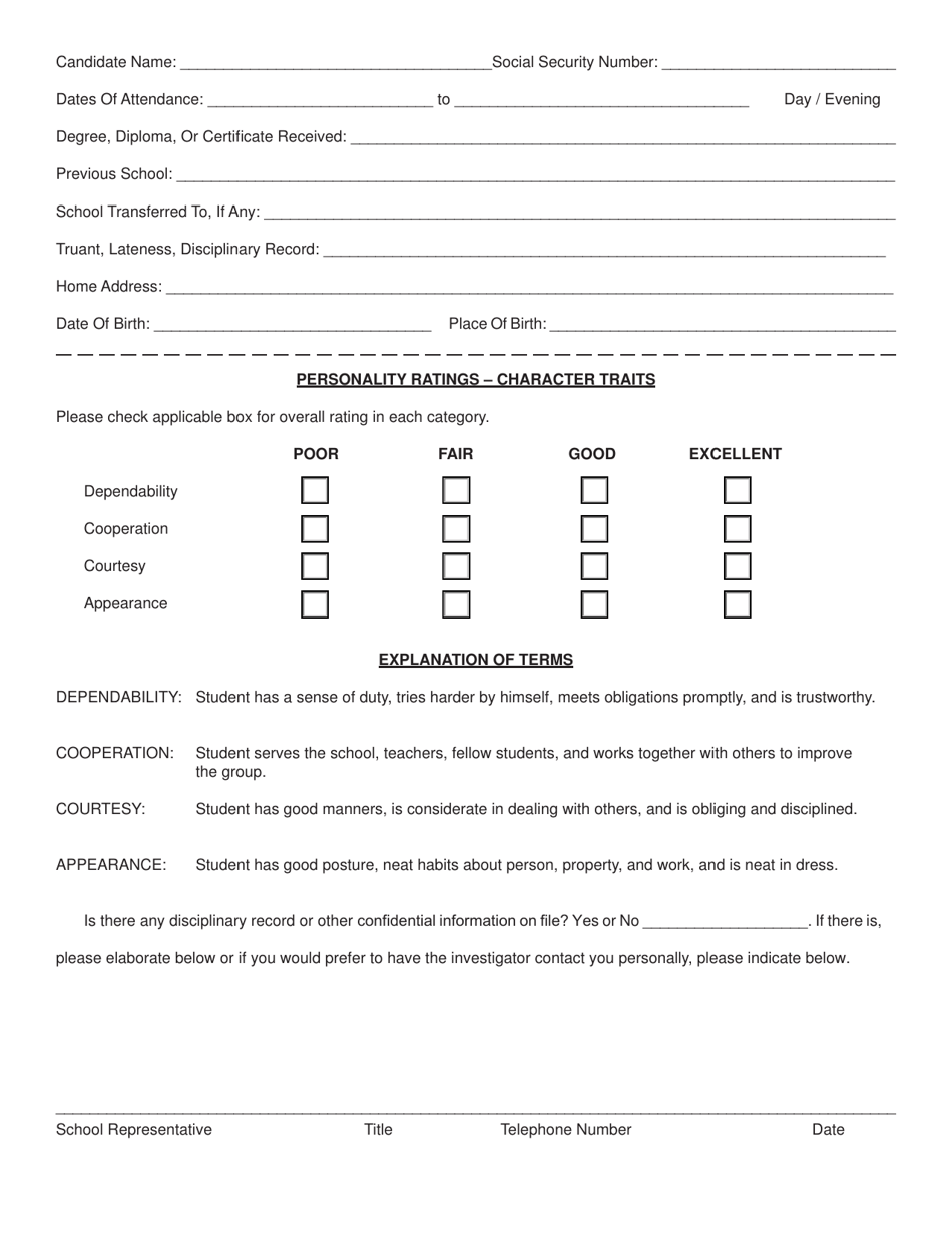 Form CAS-16 (PD407-169) Request for School Records - New York City, Page 2