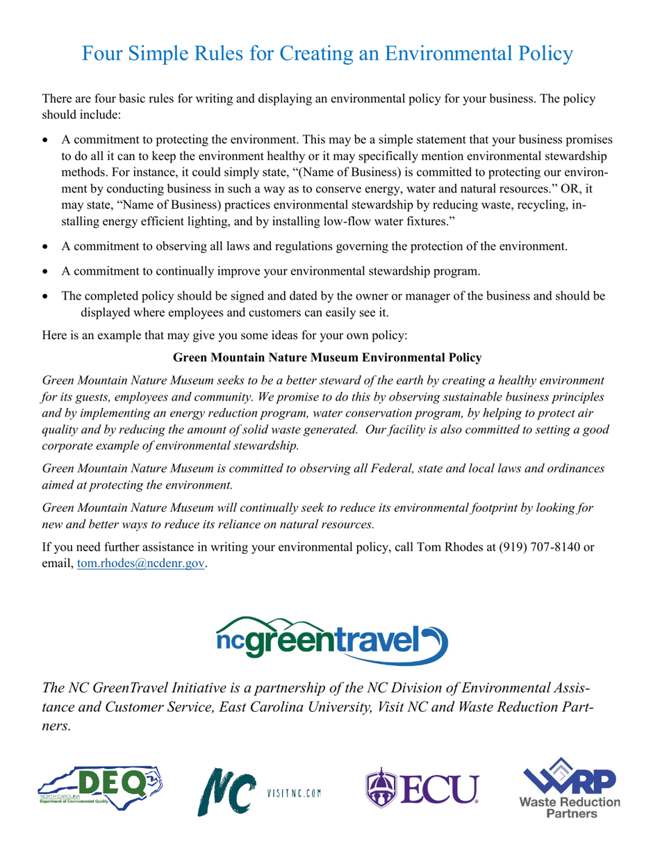 Nc Greentravel Sustainable Museums Application - North Carolina, Page 8