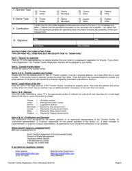 North Carolina Hazardous Waste Transfer Facility Registration Form - North Carolina, Page 2
