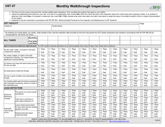 Form UST-27 Monthly Walkthrough Inspections - North Carolina