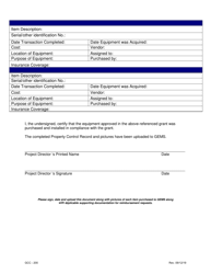 Form GCC-200 Property Control Record &amp; Equipment Certification - North Carolina, Page 2
