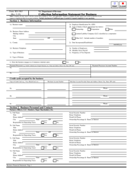 Document preview: Form RO-1063 Collection Information Statement for Business - North Carolina