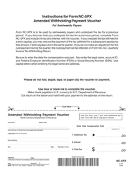 Document preview: Form NC-5PX Amended Withholding Payment Voucher - North Carolina