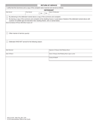 Form AOC-CV-541 Civil Summons - Permanent Civil No-Contact Order Against Sex Offender - North Carolina, Page 2