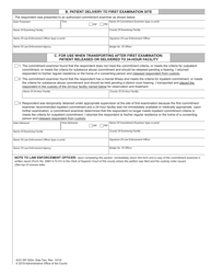Form AOC-SP-302A Findings and Custody Order Involuntary Commitment (Petitioner Appears Before Magistrate or Clerk) - North Carolina, Page 2