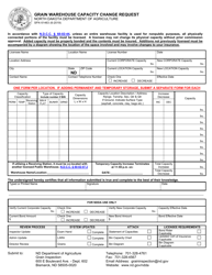 Form SFN61463 Grain Warehouse Capacity Change Request - North Dakota, Page 2