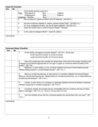Small Quantity and Conditionally Exempt Small Quantity Generator Inspection Checklist - North Dakota, Page 6