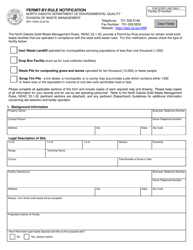 Form SFN19534 Permit-By-Rule Notification - North Dakota