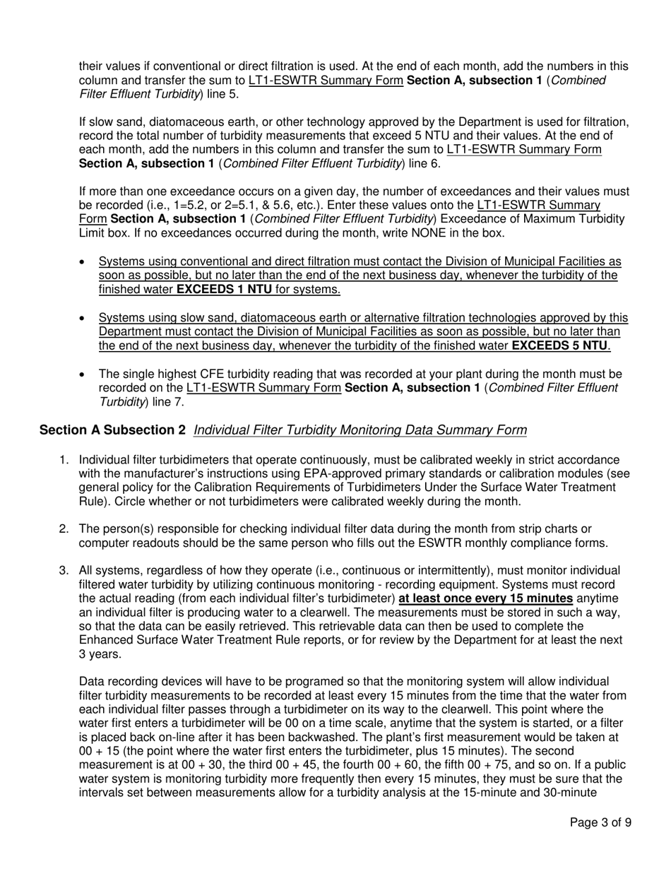 Form SFN59082 Membrane Treatment Technology Long Term 1 - Enhanced Surface Water Treatment Rule Summary - North Dakota, Page 5