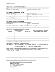Form SFN8535 Permit Application for Volatile Organic Compounds Storage Tank - North Dakota, Page 2