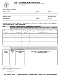 Form SFN52737 Title V Semi-annual Monitoring Report - North Dakota
