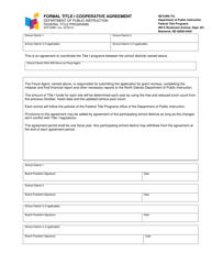 Document preview: Form SFN52861 Formal Title I Cooperative Agreement - North Dakota