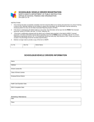 Document preview: Form SFN52087 School Bus/Vehicle Driver Registration - North Dakota