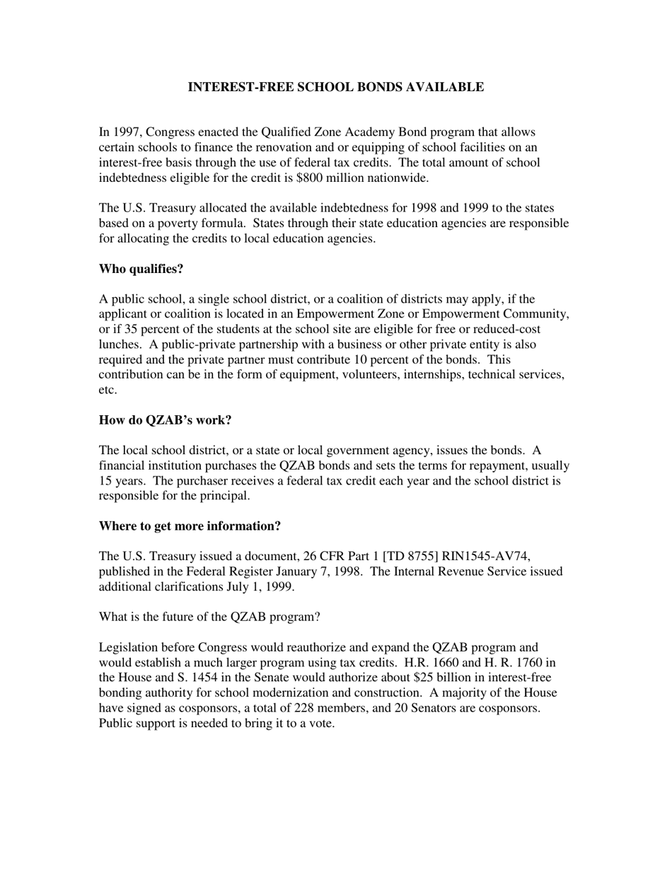 Form SFN52259 Request for Allocation of Qualified Zone Academy Bonds - North Dakota, Page 1