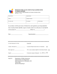 Form SFN52259 Request for Allocation of Qualified Zone Academy Bonds - North Dakota, Page 2