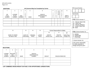 Form SFN2479 Schedule C International Registration Plan - Supplemental Application - North Dakota, Page 2