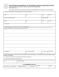 Form SFN19486 &quot;Application for Approval of Continuing Judicial Education Activity&quot; - North Dakota