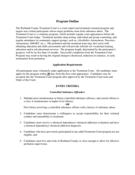 Application for Participation in Treatment Court Program - Richland County, North Dakota, Page 2