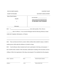 Application for Participation in Treatment Court Program - Richland County, North Dakota, Page 4