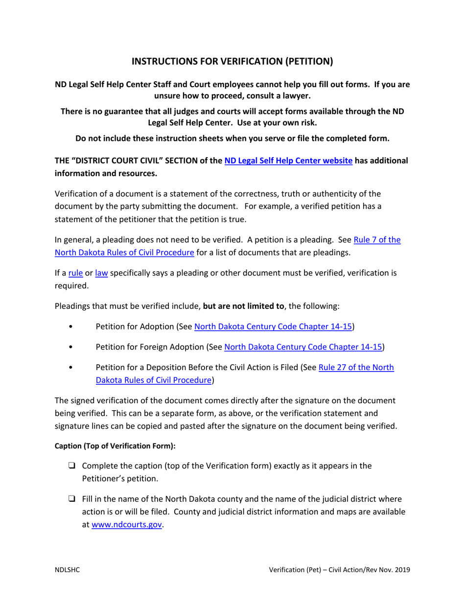 Verification (Petition) - North Dakota, Page 2