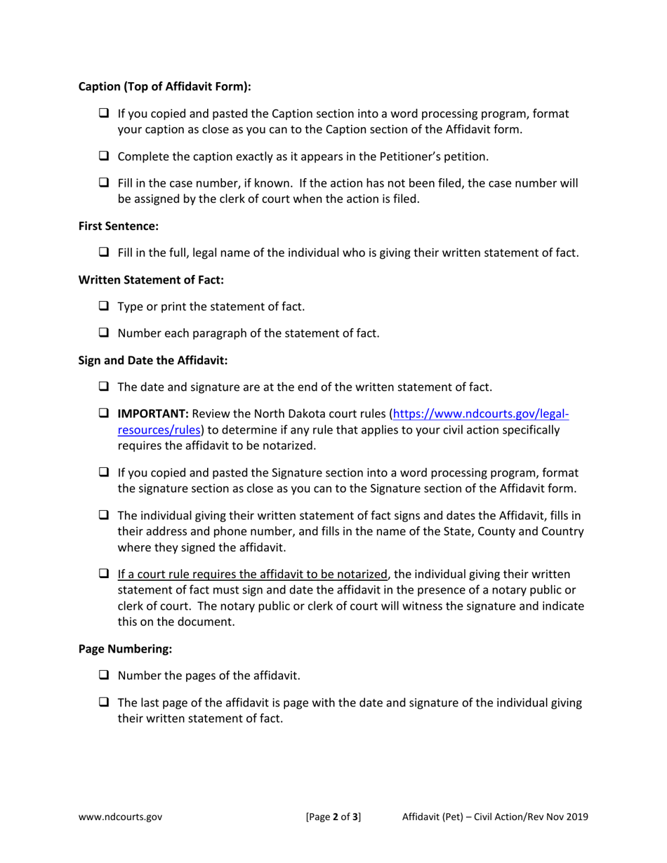 Affidavit (Petition) - North Dakota, Page 4